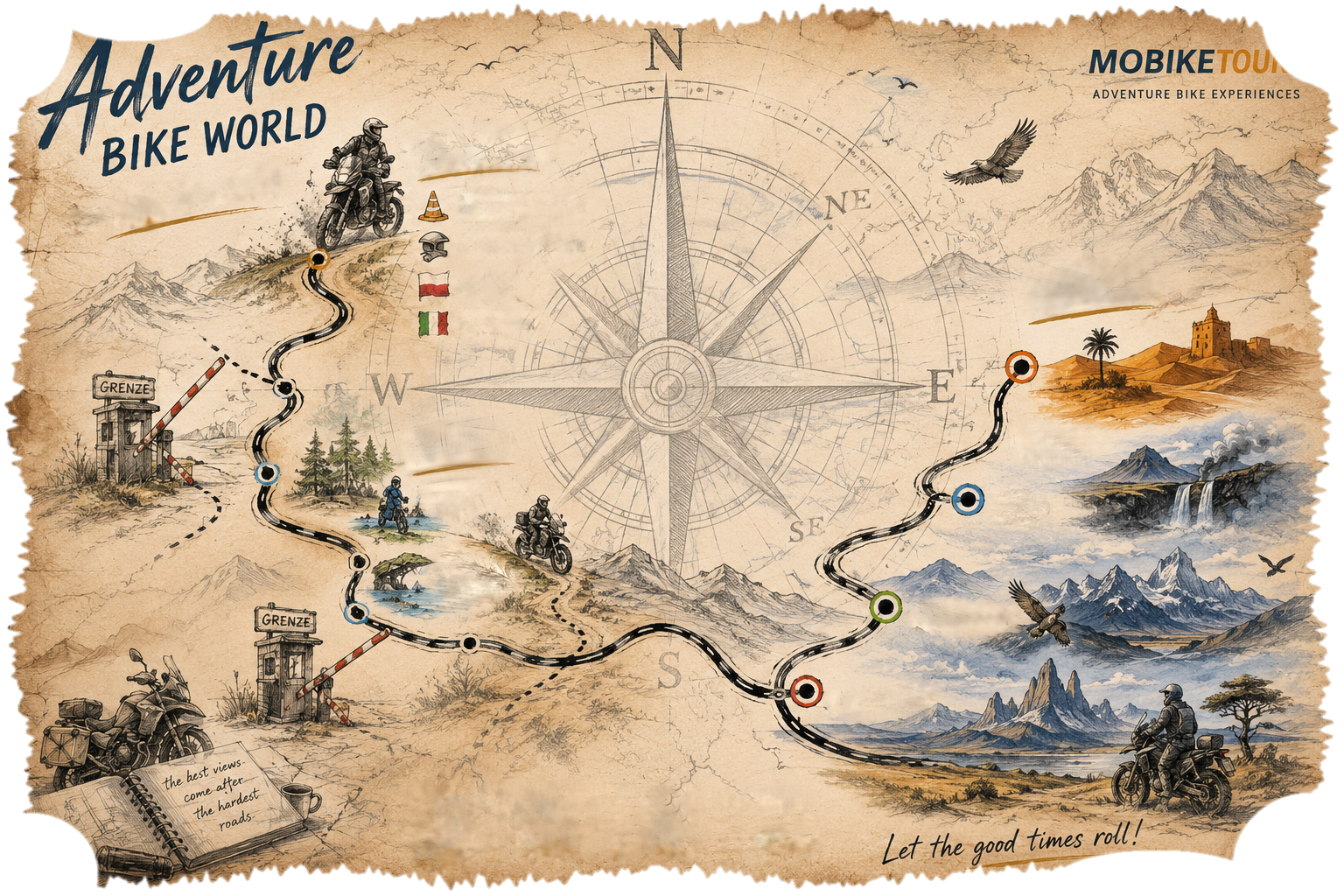 Adventure Bike World map by Mobiketours